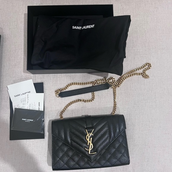 Envelope small quilted textured-leather shoulder bag - Picture 5 of 5